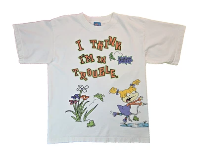Винтажная футболка Rugrats 90-х I Think Im In Trouble для мальчиков подростков размер XL - Изображение 1 из 4