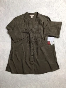 Woman’s JM Collection 100% Tencel Button Up Shirt Top 3/4 Sleeve Size 14W - Picture 1 of 7