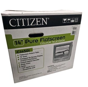 Citizen 14" Pantalla Plana Puro Color Tubo CRT Sintonizador TV Retro Juegos con Control Remoto 👀Vid - Imagen 1 de 22