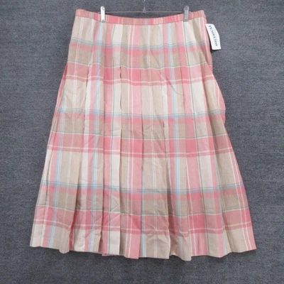 Vintage Pendleton Skirt Womens 20W Plus Pink Plaid Pleated Midi 100% Virgin Wool - Image 1 of 4