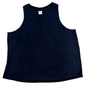 Athleta Ease In Tank Top Black Original Crew Neck Style Single Pleat Back XL - Picture 1 of 6