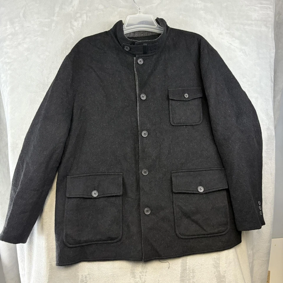 Daniel Cremieux Jacket Mens XL Black Alpaca Wool Blend Signature Collection Peru - Image 1 of 4
