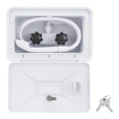 VECKYJL Rv Outdoor Shower Kit with Faucet Hose for Travel Trailer Boat White