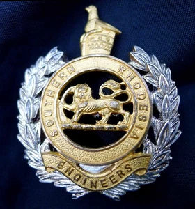SOUTHERN RHODESIA ENGINEERS HAT BADGE by J R GAUNT. SOUTH AFRICAN BORDER WAR ERA - Picture 1 of 9