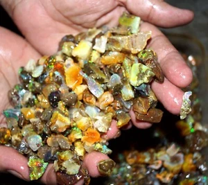 Piedra preciosa suelta Welo de ópalo de fuego pequeño etíope natural certificado 90 quilates - Imagen 1 de 12