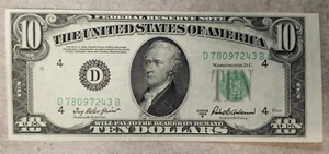 1950 B Cleveland FRB $10 Misaligned Note - High Grade - Crisp! - Picture 1 of 6