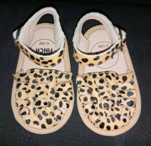 🌈Fawn And Finch Leopard Mohair Baby Sandals Size AU 6-12 Months 12cm - Picture 1 of 3
