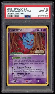 2006 PSA 10 Gem Mint Misdreavus Reverse Holo EX Legend Maker Pokemon Card 40/92 - Picture 1 of 2