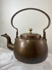 Antique Primitive Copper Tea Pot Kettle Large Gooseneck Nov 27 1840 H. Fifcher?