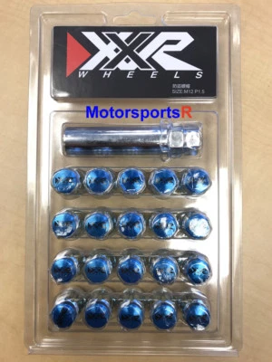 Tuercas afinadoras XXR 20 tuercas cónicas azules 12x1,5 mm ruedas XXR aptas para Hyundai Acura Toyota Foto 1 de 4