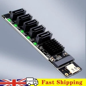 Carte Adaptateur Type C vers 5 Ports SATA 3.0 6Gbps JM575+JMS580 Puce pour PC Ordinateur - Photo 1/10