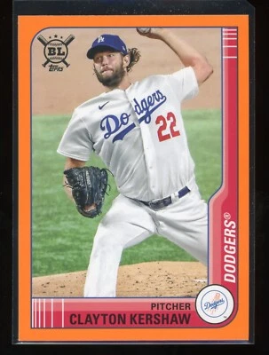2021 Topps Big League - Orange - #37 Clayton Kershaw NM-MT PACK FRESH - Image 1 of 2