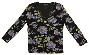 VIVIENNE TAM Maglia Top Nero Floreale Nylon Giada Finta Collana Dettaglio Tg 3 (M/6-8) - Foto 1 di 6