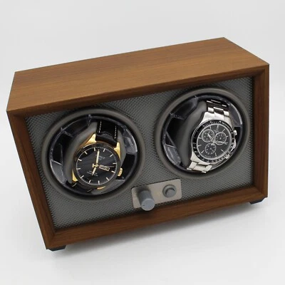 Bobinador de reloj automático de madera 2 ranuras con luces LED  Foto 1 de 4