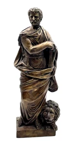 Klassische griechische oder römische Statue Androken und der Löwe 16 Zoll - Bild 1 von 14