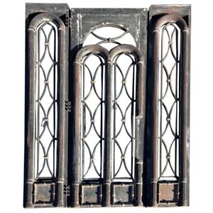 1950s Vintage Art Deco Style Wrought and Cast Iron Double Doors Entryway Gates