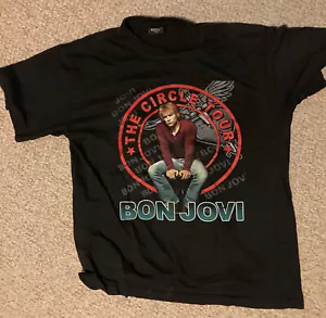 Bon Jovi The Circle Tour 2010 Black T-shirt Sz XL Preowned1 Sided Graphic Print - Picture 1 of 4