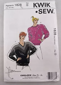 Kwik Sew Pattern 1828 Sweater Size XS,S,M,L Printed 1988 Uncut - Picture 1 of 3