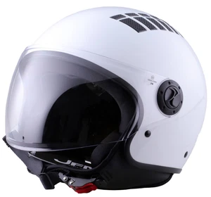 Casco demi jet OMOLOGATO per Moto e Scooter JFM con grafica visiera lunga