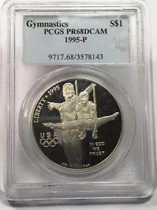 1995-P PCGS PR68DCAM Olympics Gymnastics $1 - Picture 1 of 3