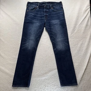 American Eagle Selvedge Jeans Herren Gr. 36x32 Blau Button Fly Slim Flex Straight 30 - Bild 1 von 19