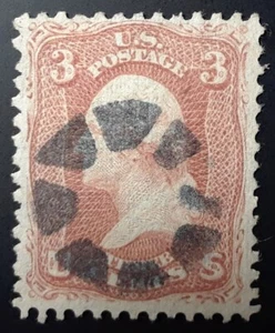 Scott 94 de EE. UU. con parrilla - ¡Increíble sello de sonido en estado bastante bueno con nítida y elegante cancelación! - Imagen 1 de 2