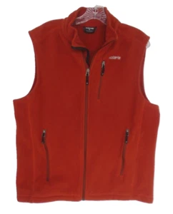 Solaris Fleece Vest Mens Size Large Full Zip Pockets Outdoor Hiking Orange - Picture 1 of 6