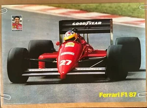 Póster de coche de carreras Ferrari F1/87 1987 original vintage numerado Alberto Goodyear - Imagen 1 de 8