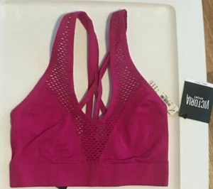 Sujetador deportivo Victorias Secret rosa magenta talla S recortes sin costuras tirantes espalda - Imagen 1 de 12