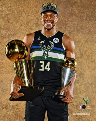 Giannis Antetokounmpo Milwaukee Bucks Unsigned 2021 Finals Cover