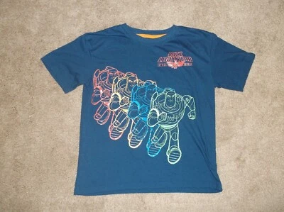 Boys T-Shirt - Toy Story - Size 7 - Blue - Buzz Lightyear - Image 1 of 4