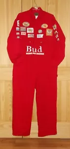 NASCAR Pit Crew Red Overalls Dale Earnhardt Race Car Size 50 XL TALL 19 Patches - Picture 1 of 11