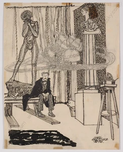 Karl Borschke (1886-1941) "Artist's Dream", drawing, 1916 - Picture 1 of 1