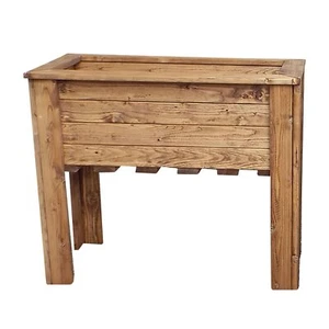 Cama elevada de jardín grande con patas hecha en Reino Unido HORTICO macetas de madera para exteriores - Imagen 1 de 9