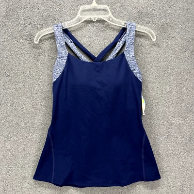 Camiseta sin mangas TYR para mujer pequeña 4-6 azul entrenamiento mantra Lola cruzada espalda rayas deporte Foto 1 de 4