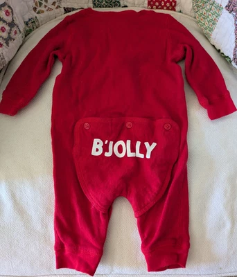 OshKosh B’Gosh Estilo Térmico Long Johns Navidad Una Pieza "B’Jolly" 3-6 Meses Foto 1 de 3