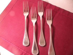 Set Of 4 Dinner Forks Jean Couzon Le Perle Stainless Steel 8 1/4" - Picture 1 of 5