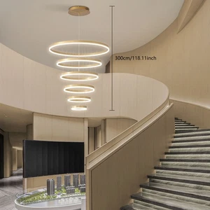 Modern Gold Led Chandelier, Led Chandelier Light for Dining Room Bedroom, Ceilin - Picture 1 of 24
