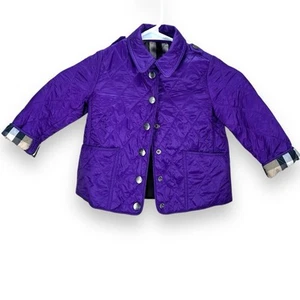 Chaqueta forrada Burberry para niños pequeños púrpura acolchada Novacheck falta capucha talla 2Y - Imagen 1 de 6