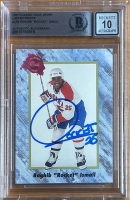 RAGHIB "ROCKET" ISMAIL FIRMADO 1991 CLÁSICO CUATRO SPORT LIMITADO BAJO BGS 10 AUTO Foto 1 de 2