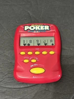 Radica "Pocket Poker" Draw & Deuces - Electronic Handheld Game Tested Works - Image 1 of 4