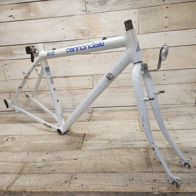 1991 Cannondale SH400 Cross Gravel Frameset MUSA Canti 700C 18" Medium White - Image 1 of 4
