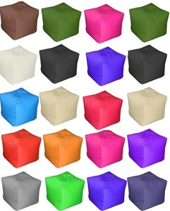 Waterproof Bean Bag Cube Footstool Water Resistan Ottoman Pouffe Indoor Outdoor - Picture 1 of 22