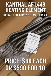 Kanthal AF1.49 Heating Element Spiral Coil for 120” Furnace – NEW – $69 Each / 1 - Picture 1 of 5