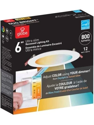 Globo Eléctrico 6" Duo Brillante LED Sin Canales Empotrado Ultra Delgado Lámpara 91416 Foto 1 de 4