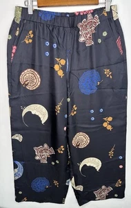 Lafayette 148 New York Perry Bohemia Bloom Silk Twill Wide Leg Pants Size Medium - Picture 1 of 12