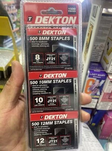 Dekton 1500 X Stapler Gun Refills 8mm,10mm & 12mm Staples Fabric Wood Tacker - Picture 1 of 1