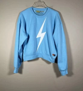 Acogedora sudadera Aviator Nation con puntada de perno relajada Crew talla XS Sky Loungewear - Imagen 1 de 5