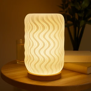 3D Printed Spiral Lamp – Modern LED Table Lamp, Home Decor, Warm Ambient - Picture 1 of 10