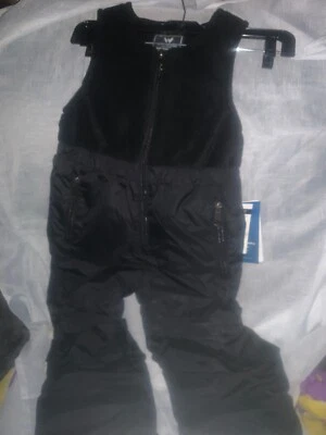 Pantalones con tirantes de nieve White Sierra Ski 4t. Parte superior polar negra para niños. D9214BT Foto 1 de 4